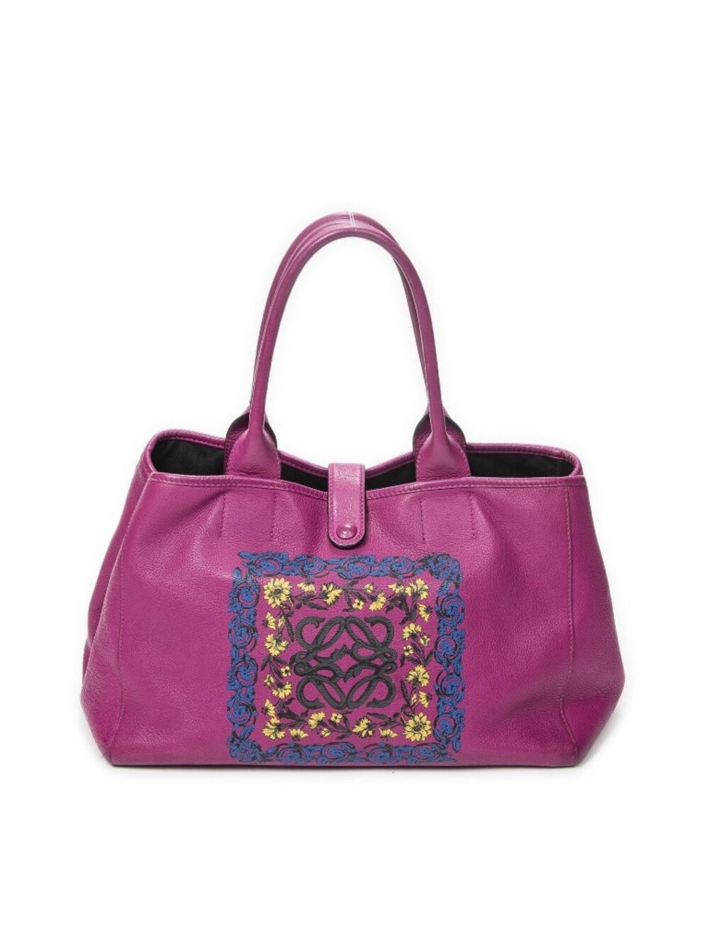 Loewe Barocco Anagram Tote Fuchsia Pink Grain Calfskin Leather
